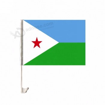 Manufacturer supply 75D polyester Djibouti Car flag For sell