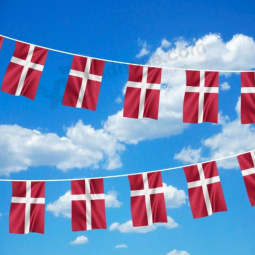 Football fans Denmark country bunting string flag