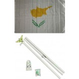 3x5 Cyprus Flag White Pole Kit Set 3x5 Best Garden Outdor Decor Polyester Material Flag Premium Vivid Color and UV Fade Resistant