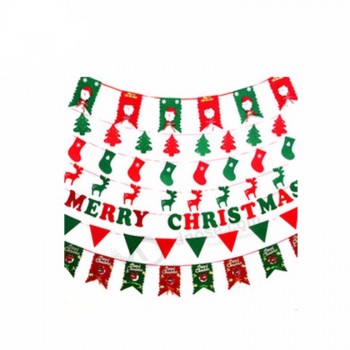 Multi-style decorative Christmas party polyester felt pennant flag