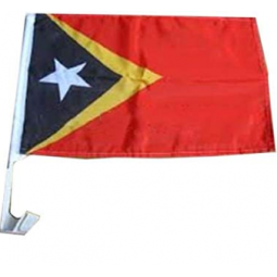 Timor-Leste car window East Timor flag with plastic pole