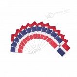 Silk Printing And Custom Design With Flagpole Dominican Country Flag Hand Waving Flag