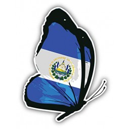 Inc El Salvador Flag Butterfly Vinyl Decal Sticker Waterproof Car Decal Bumper Sticker 5