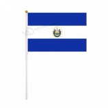 melhor venda de alta qualidade OEM El Salvador bandeiras de vara de mão