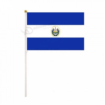 melhor venda de alta qualidade OEM El Salvador bandeiras de vara de mão