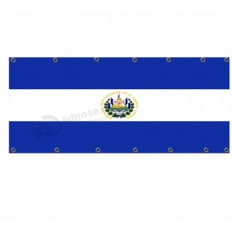 Multicolor small El Salvador mesh flag for Festival Decoration