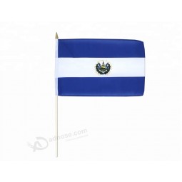 promotion mini country flag,El salvador hand waving flag,plastic stick hand flag