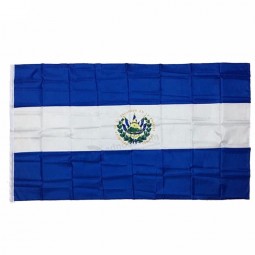 180 * 240 cm maior logotipo personalizado padrão bandeira de El Salvador