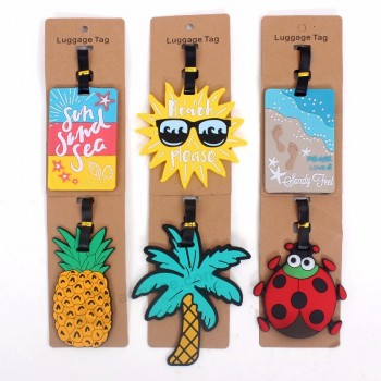 Custom Fruits Travel Luggage Tag Silicone Suitcase ID Addres Holder Rubber Baggage Name Tags