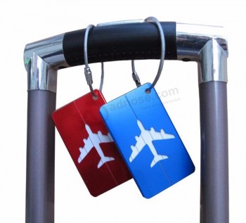 venda por atacado avião de metal personalizado etiqueta de bagagem
