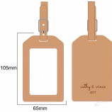 Etiquetas de equipaje de cuero personalizadas con logotipo estampado