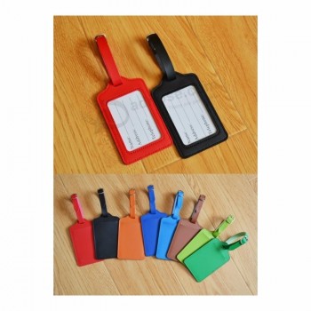 Custom brand labels soft pvc rubber durable trip waterproof luggage tag with snap button flap