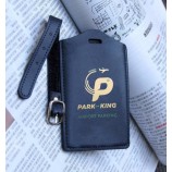 PU leather DIY logo print custom labels cruise airplane travel luggage tag for promotional
