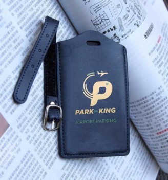 PU leather DIY logo print custom labels cruise airplane travel luggage tag for promotional