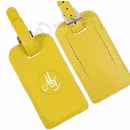 wholesale DIY brand labels wedding favor small gift standard size pu luggage tag