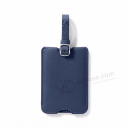 Personalized OEM cheap gifts soft airplane baggage travel pu leather custom luggage tag With Snap Button Flap