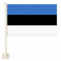 Double Sided Estonia Small Car Window Flag With Flagpole