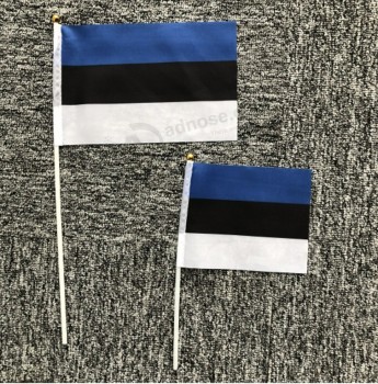 aangepaste maat Estland handvlag met plastic stok