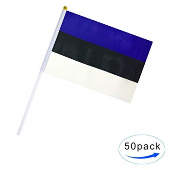Promotional printed small Estonia hand held waving flags