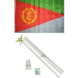 3x5厄立特里亚国旗白杆套件设置优质鲜艳的色彩和UV褪色最好的花园outdor装饰耐帆布头和聚酯材料标志