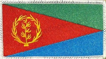 Eritrea Flag Patch with Hook & Loop Travel Patriotic MC Biker Morale Emblem #03 (White Border)