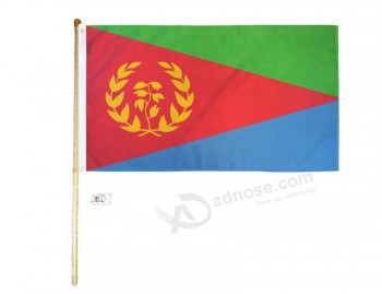 venta al por mayor superstore 3x5 3'x5 'bandera de poliéster eritrea con asta de bandera de 5' (pie) Kit con soporte de montaje en pared y tornillos (importados)