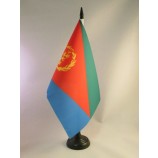 厄立特里亚桌旗5英寸x 8英寸-厄立特里亚国旗21 x 14厘米-黑色塑料棒和底座