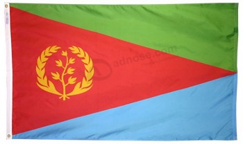 eritrea flag 3x5 ft. nylon  100% made in USA to official united nations design specifications.