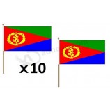 bandera eritrea palo de madera de 12 '' x 18 '' - banderas eritreas 30 x 45 cm - pancarta 12x18 in con asta