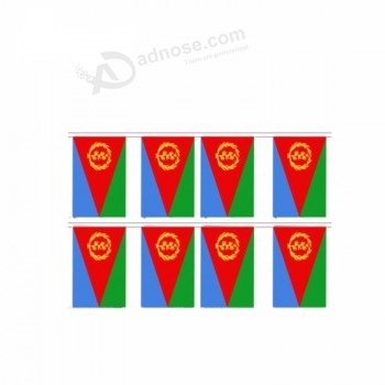 Productos de 10 * 15 cm de rectángulo hechos diferentes países mini bandera de empavesado eritrea personalizada
