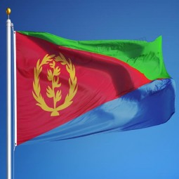 Venta caliente 3x5ft gran impresión digital poliéster bandera nacional eritrea