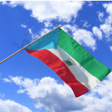 Custom Country Hand Held Equatorial Guinea Flag With Plastic Pole