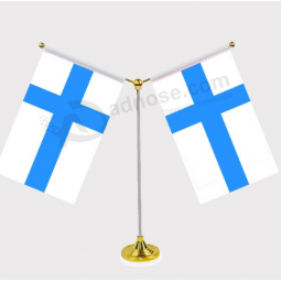 Two Flags Finland table top flag with matel base
