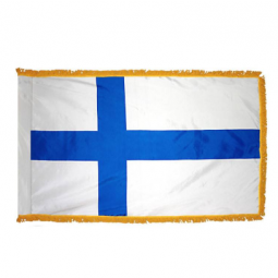 Polyester Finland national tassel flag for hanging
