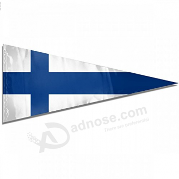 Banners de bandeira de bunting de Finlândia de triângulo decorativo de poliéster