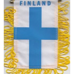 Polyester Finland National car hanging mirror flag