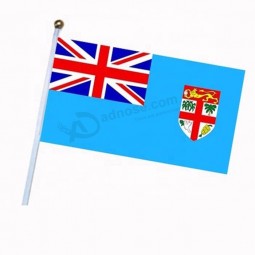 Small Size Polyester Fabric Plastic Pole National Fiji Hand Held Wave Flag