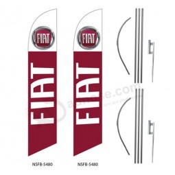 Fiat Swooper Feather Flag, Kit with 15' Pole and Ground Spike, 2' 5 1/2