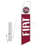 Fiat (Red) Super Novo Feather Flag - Complete with 15ft Pole Set and Ground Spike