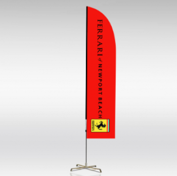 gestrickte Swooper-Federfahne mit Ferrari-Logo aus Polyester