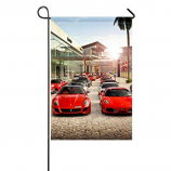 Custom Printing Knitted Polyester Garden Yard Ferrari Flag