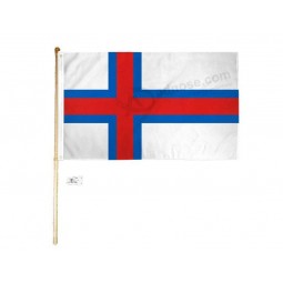 Wholesale Superstore 3x5 3'x5' Faroe Islands Polyester Flag with 5' (Foot) Flag Pole Kit with Wall Mount Bracket & Screws (Imported)