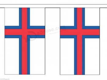 Faroe Islands Denmark String 30 Flag Polyester Material Bunting - 9m (30') Long