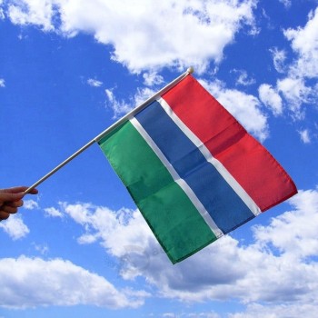 Polyester Mini Gambia Hand Shaking Flag Wholesale
