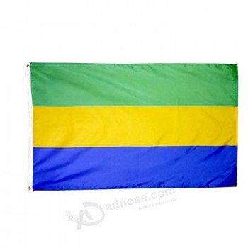 bandeira de poliéster gabão personalizado 5 * 3 FT suspensão ao ar livre