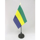 bandeira de mesa gabão 4 '' x 6 '' - bandeira de mesa gabonesa 15 x 10 cm - ponta de lança dourada