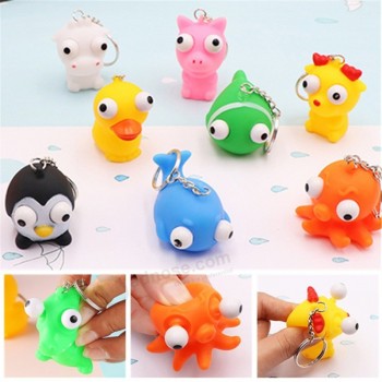 Funny Eyes Pop Out Gags Practical Jokes Toy Antistress Squishy Keychain  Holder