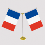 France Table Flag With Stainless Steel Base