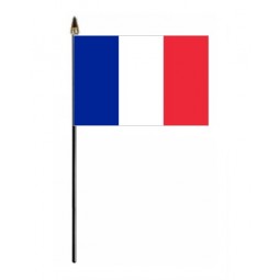 Plastic flagpole custom mini hand waving france flags