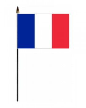 plastic flagpole custom mini hand waving france flags